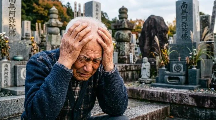 後悔している様子